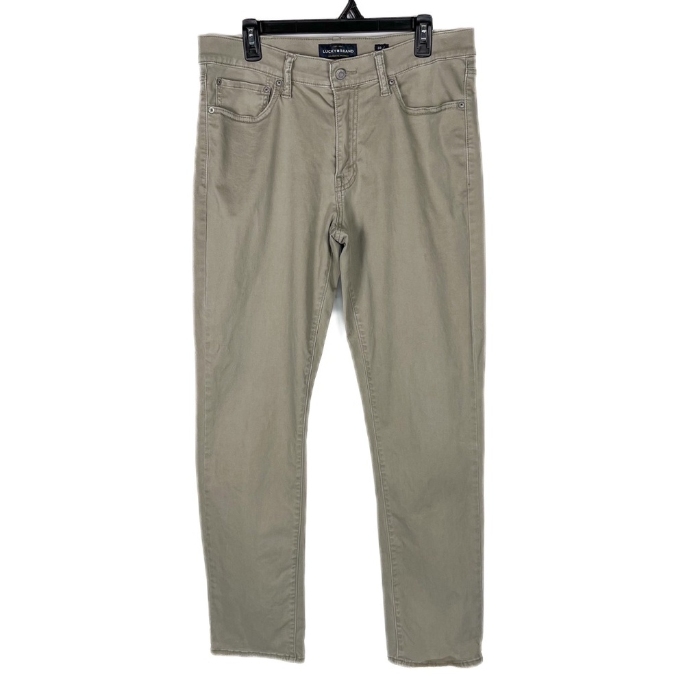 Lucky Brand 410 Athletic Slim Khaki Tan Pants Mens 33x32 Stretch Chino Jeans